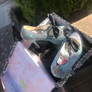 Bordello Iridescent rhinestones heels